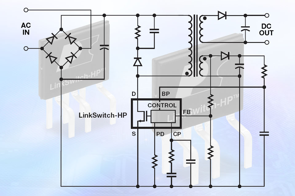 Power Integrations’ New LinkSwitchHP ICs Introduce PrimarySide Regulation to Power Supplies Up